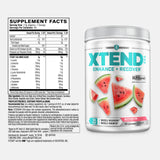 Xtend textura del polvo en primer plano que sugiere mezcla rápida y sabor refrescante