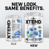 Xtend servido en vaso con hielo para hidratación refrescante durante ejercicio