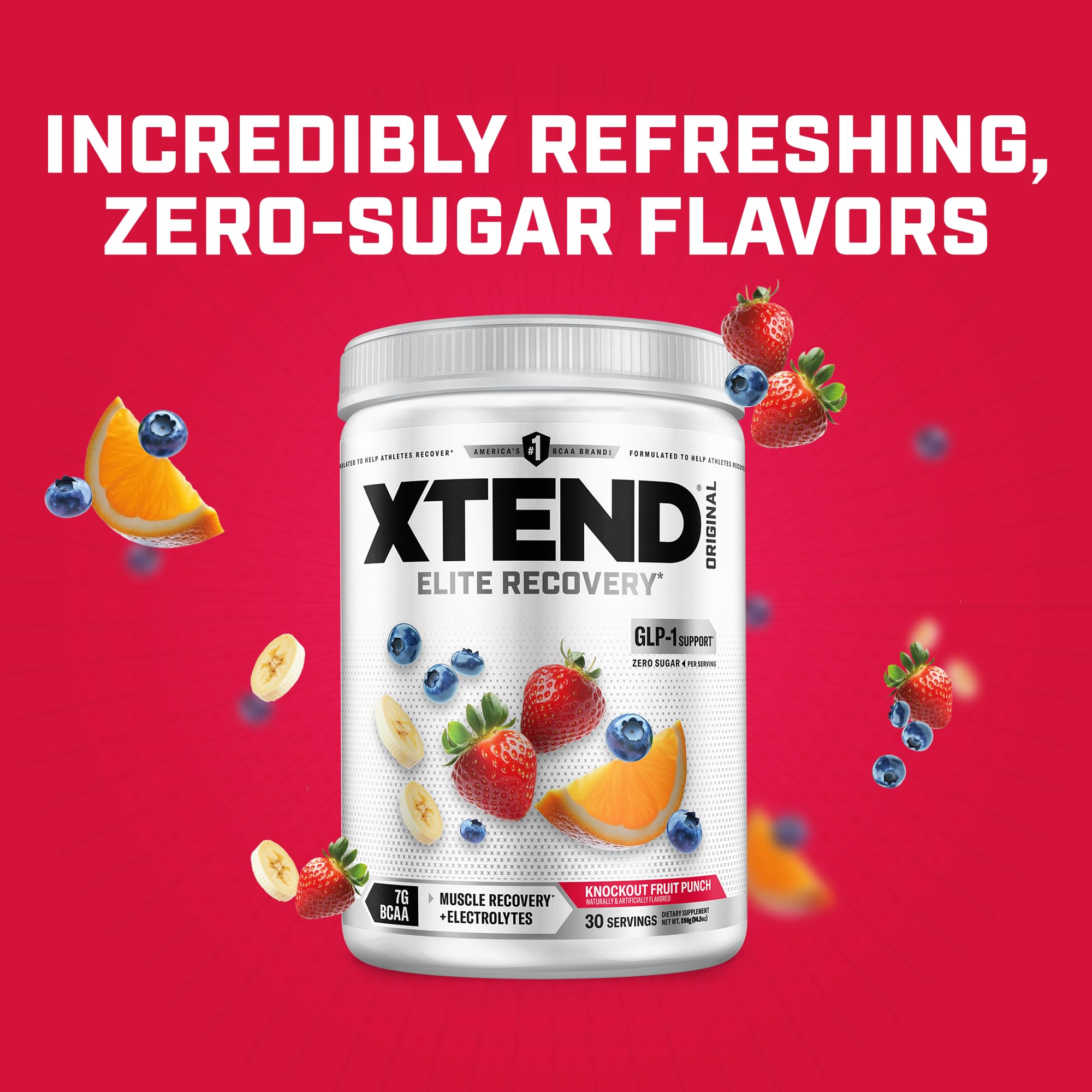 Xtend etiqueta con sellos de NSF e Informed‑Choice, garantía de pruebas y pureza para atletas