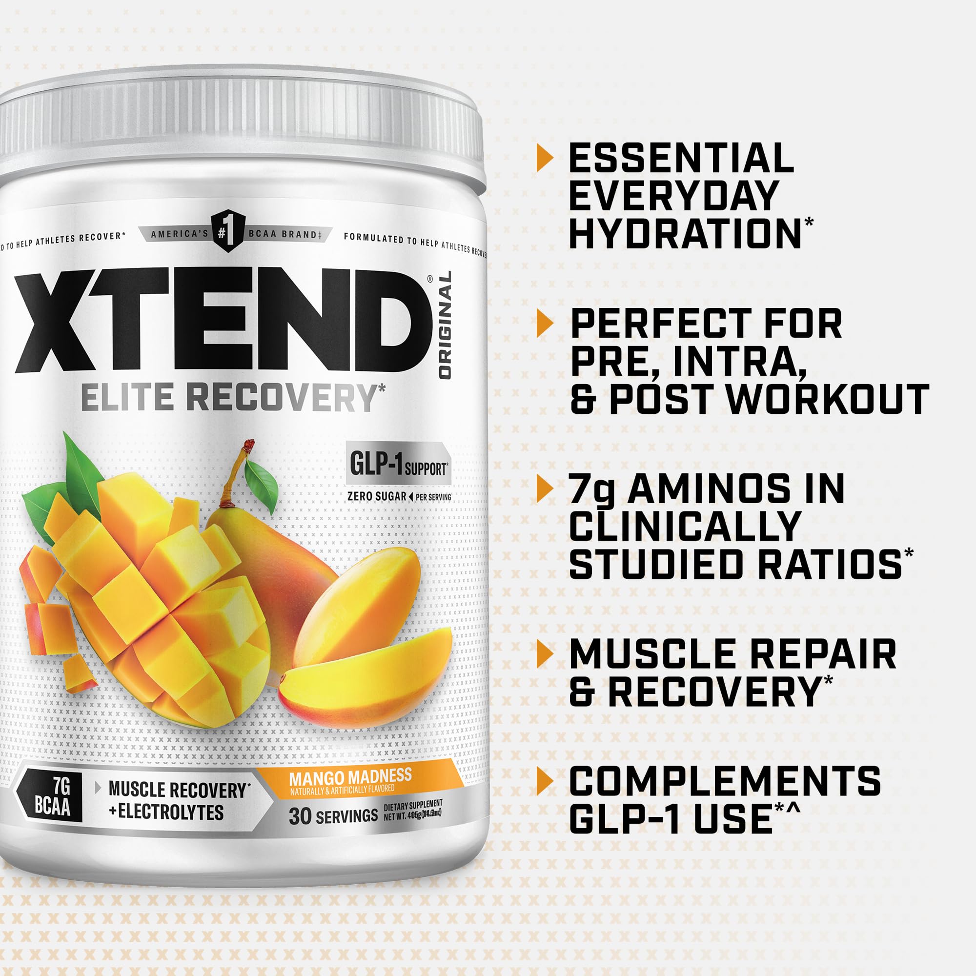 Etiqueta Xtend con lista de ingredientes y certificaciones visibles