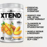 Etiqueta Xtend con lista de ingredientes y certificaciones visibles
