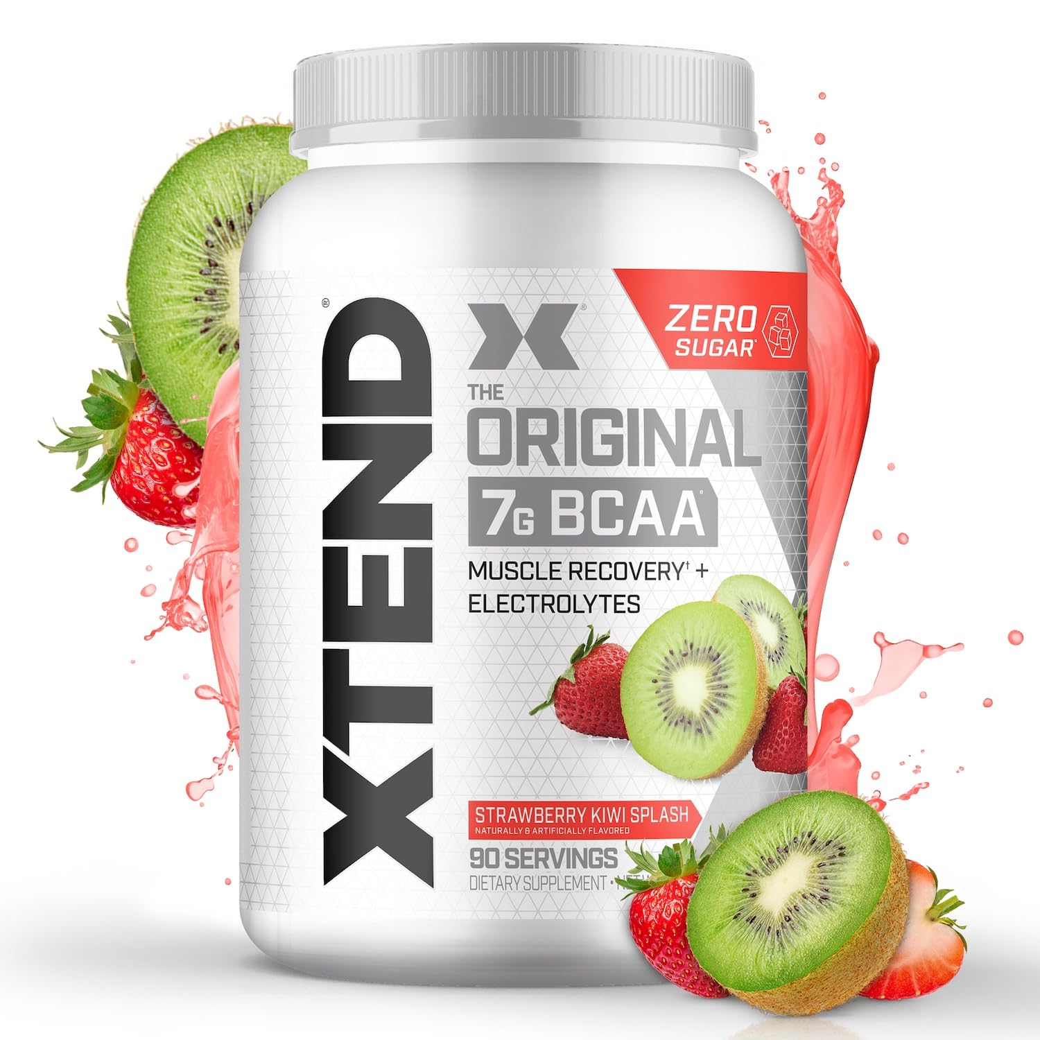 Xtend envase frontal Strawberry Kiwi con información visible y atractivo
