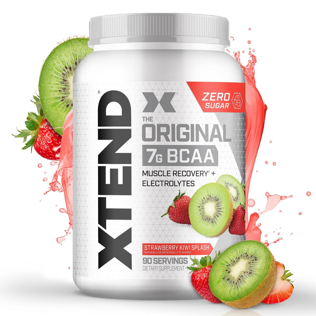 Xtend envase frontal Strawberry Kiwi con información visible y atractivo