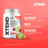Xtend cucharada y sachet con ingredientes destacados para recuperación