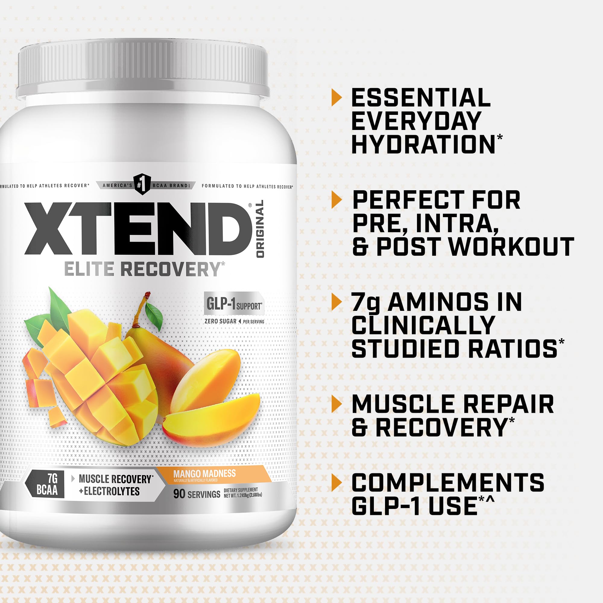 XTEND etiqueta nutricional detalle con beneficios y certificaciones visibles