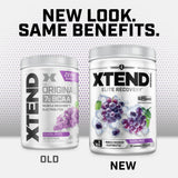Xtend mezclado en vaso con agua, bebida lista para intraentreno y rápida ingesta