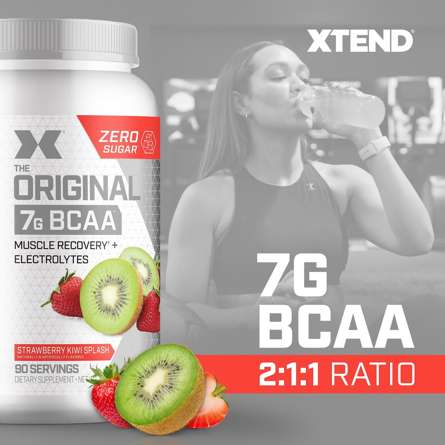 Xtend vaso mezclado en uso durante ejercicio para hidratación rápida