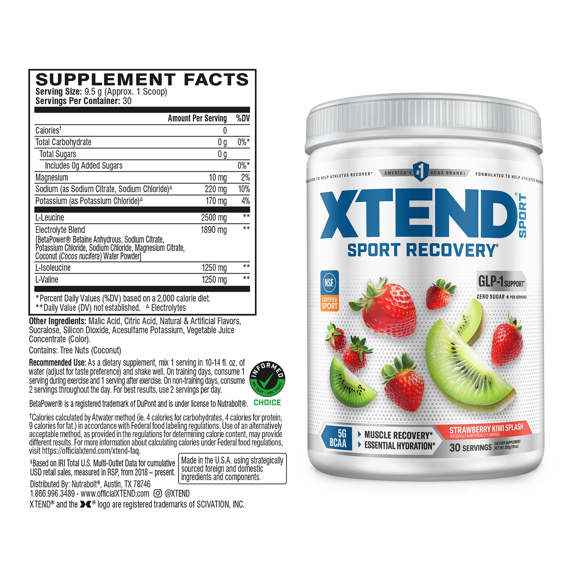 Xtend polvo cerca enfatizando textura fina y fácil disolución para hidratación rápida