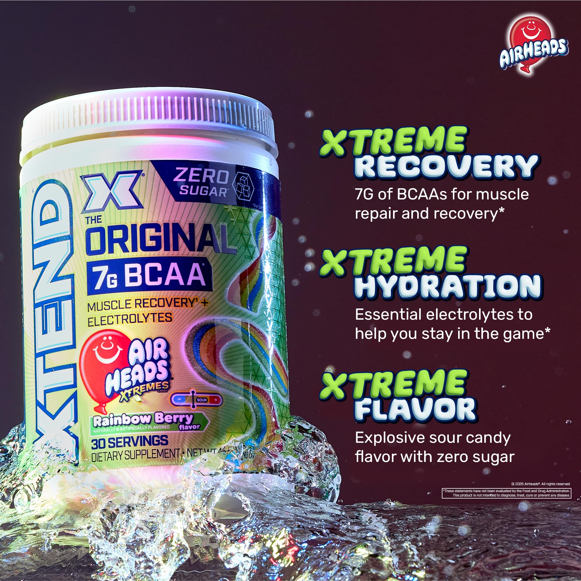 Xtend bebida mezclada en vaso con hielo hidratación refrescante