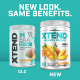 Xtend vaso mezclado mango en uso, hidratación y recuperación rápida