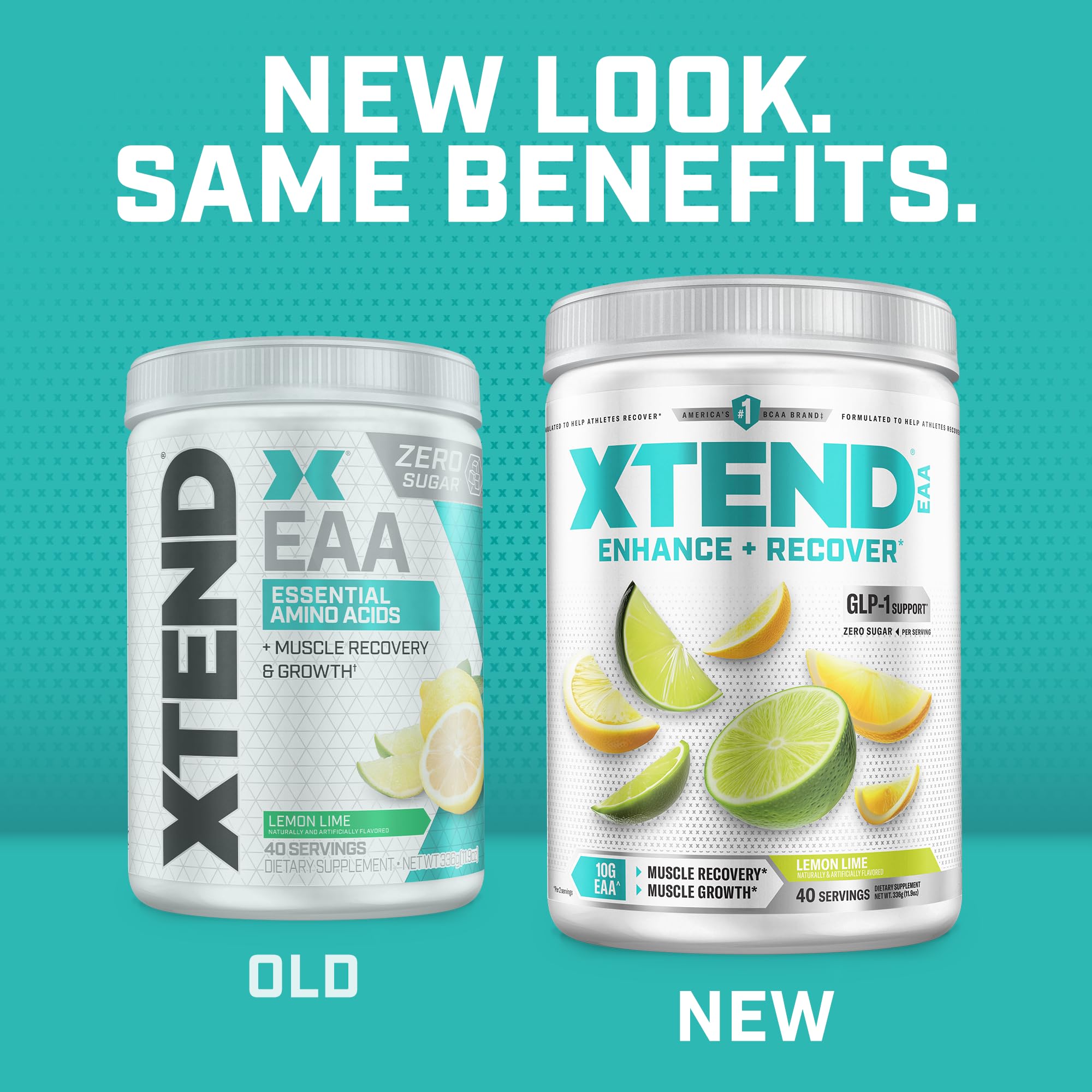 Vaso preparado Xtend Lemon Lime con hielo hidratación refrescante durante el entrenamiento