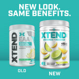 Vaso preparado Xtend Lemon Lime con hielo hidratación refrescante durante el entrenamiento