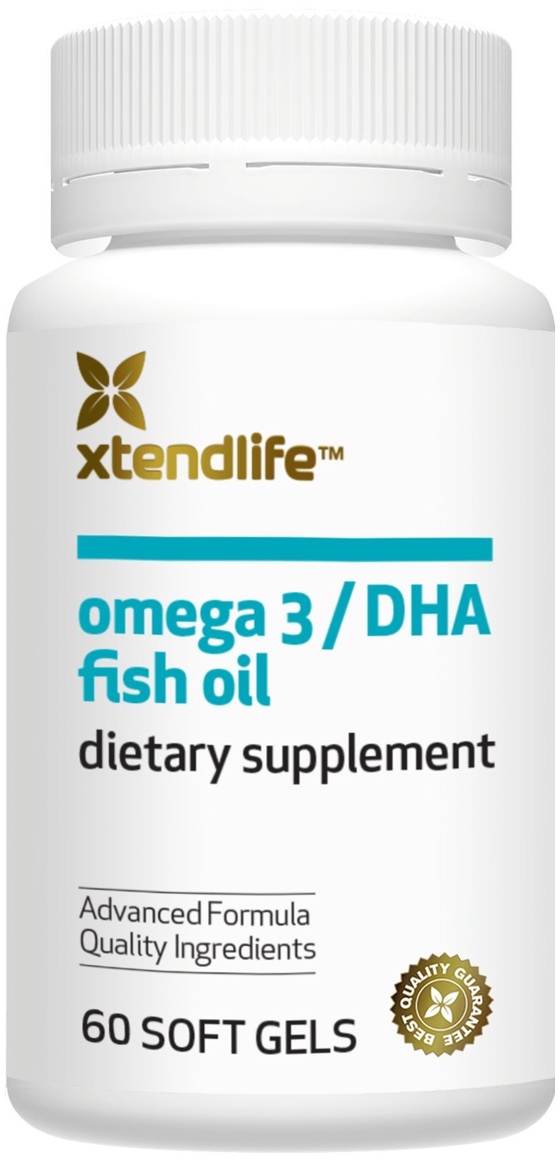 Xtendlife envase frontal mostrando 60 softgels y beneficios diarios