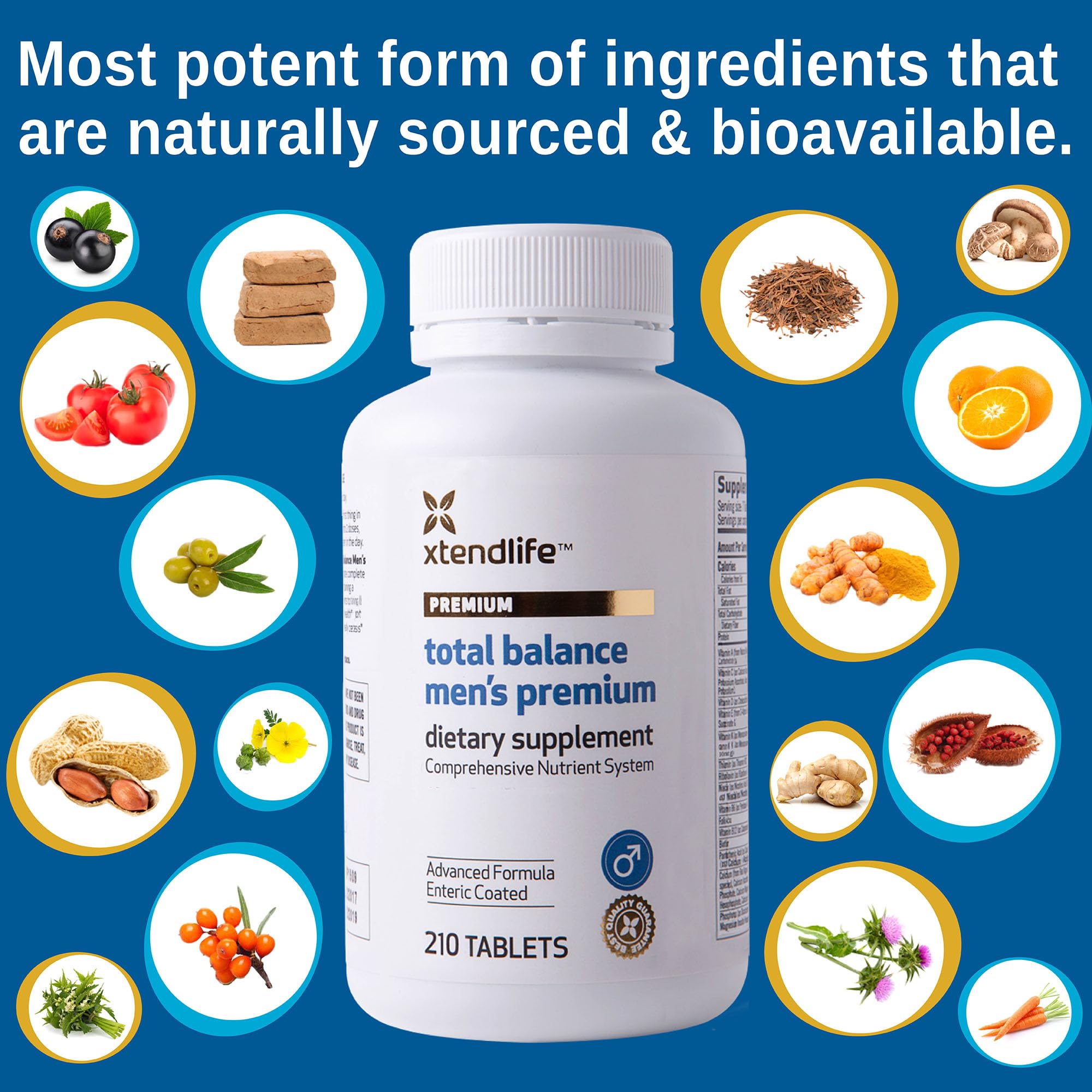Ingredientes naturales y hierbas usados en Xtendlife alineados
