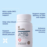 Xtendlife VasQFlow etiqueta con información nutricional, transparencia en ingredientes