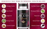 Xtra Body SweetBody detalle de ingredientes frutales que apoyan la flora y pH
