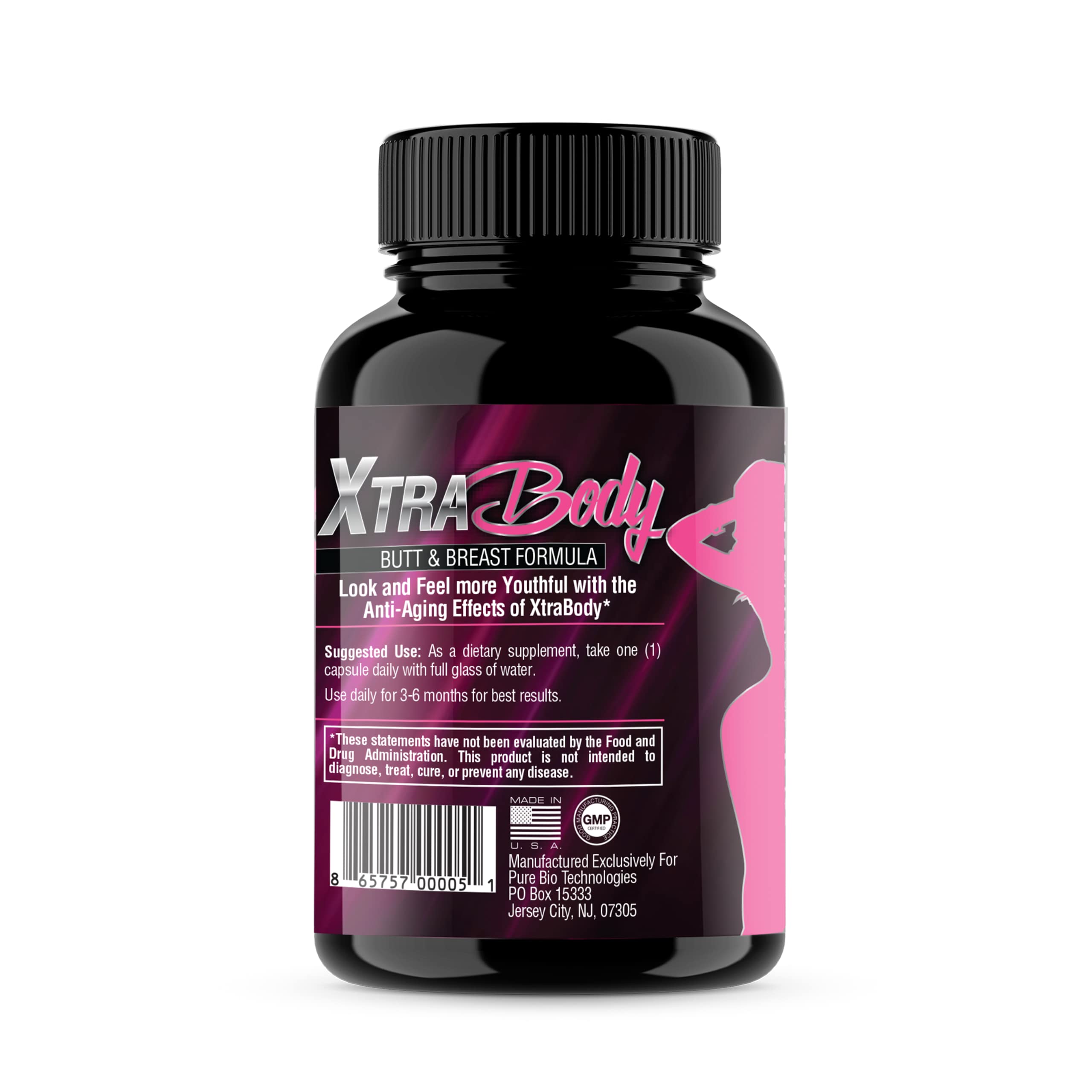 Xtra Body cápsula en primer plano destaca ingredientes y pureza