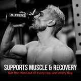 Xwerks Grow etiqueta nutricional en detalle evidenciando pureza y BCAA