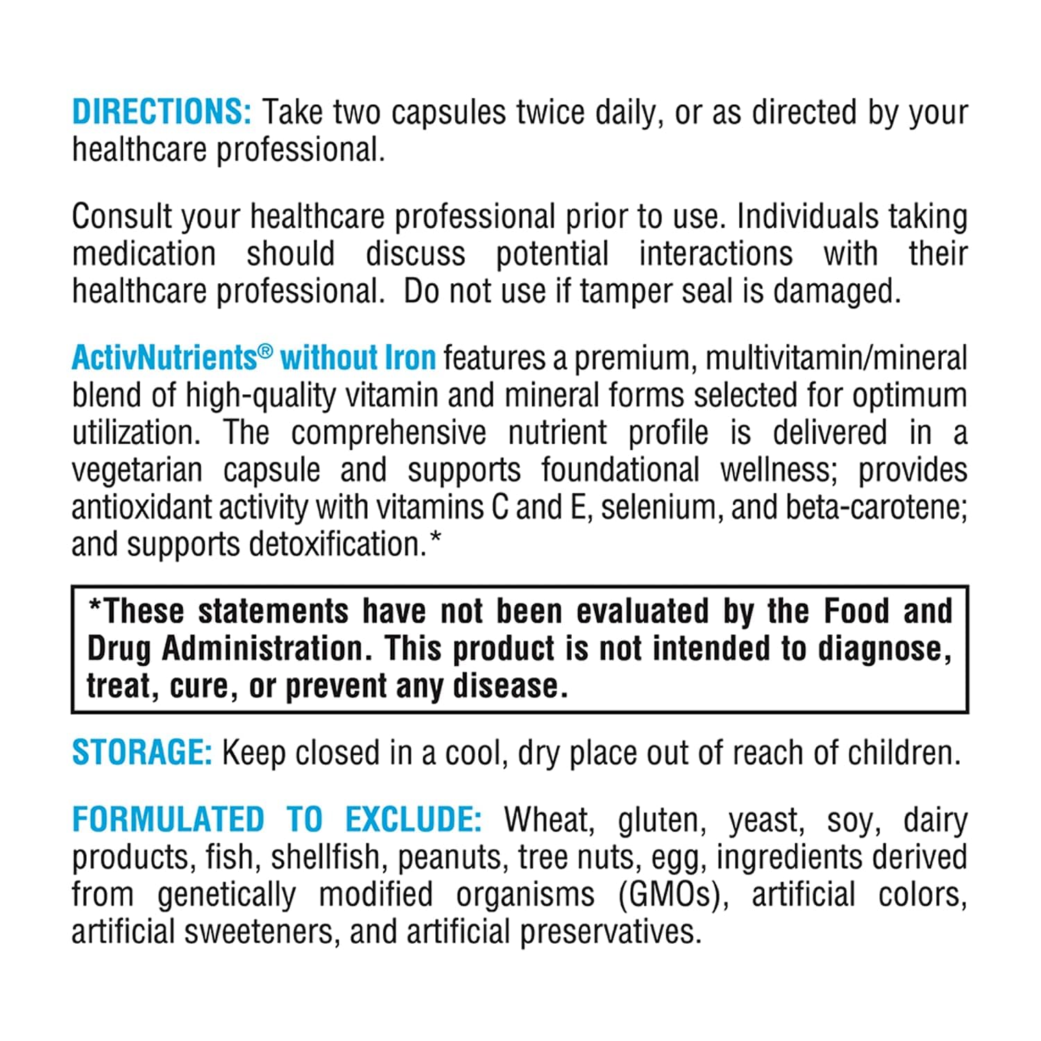 XYMOGEN etiqueta nutricional legible con lista de ingredientes limpia