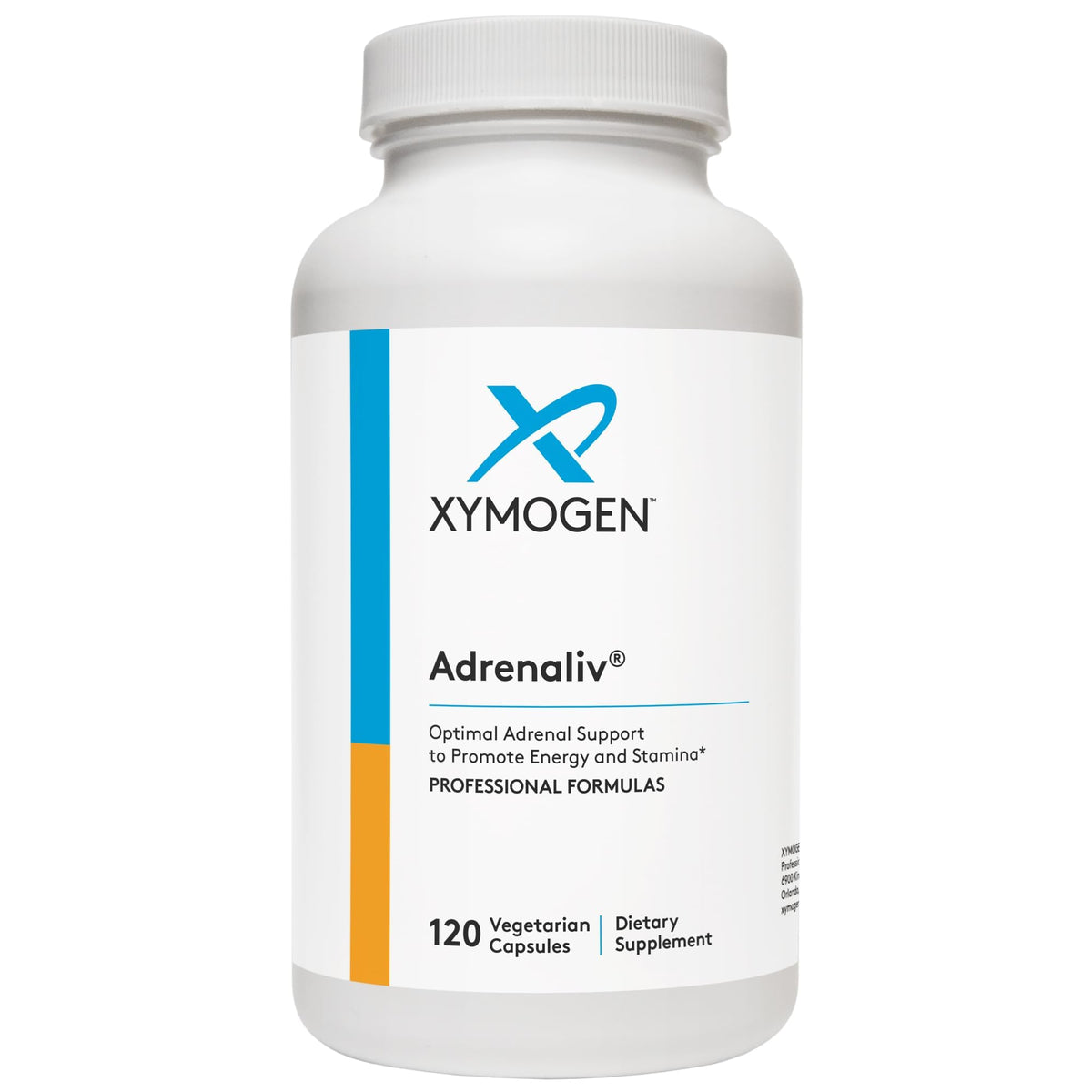 XYMOGEN Adrenaliv frente del empaque muestra claridad de uso