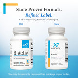 XYMOGEN B Activ etiqueta con lista de ingredientes y beneficios claros