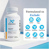 XYMOGEN bote ColonX abierto con cápsulas visibles para almacenamiento seguro