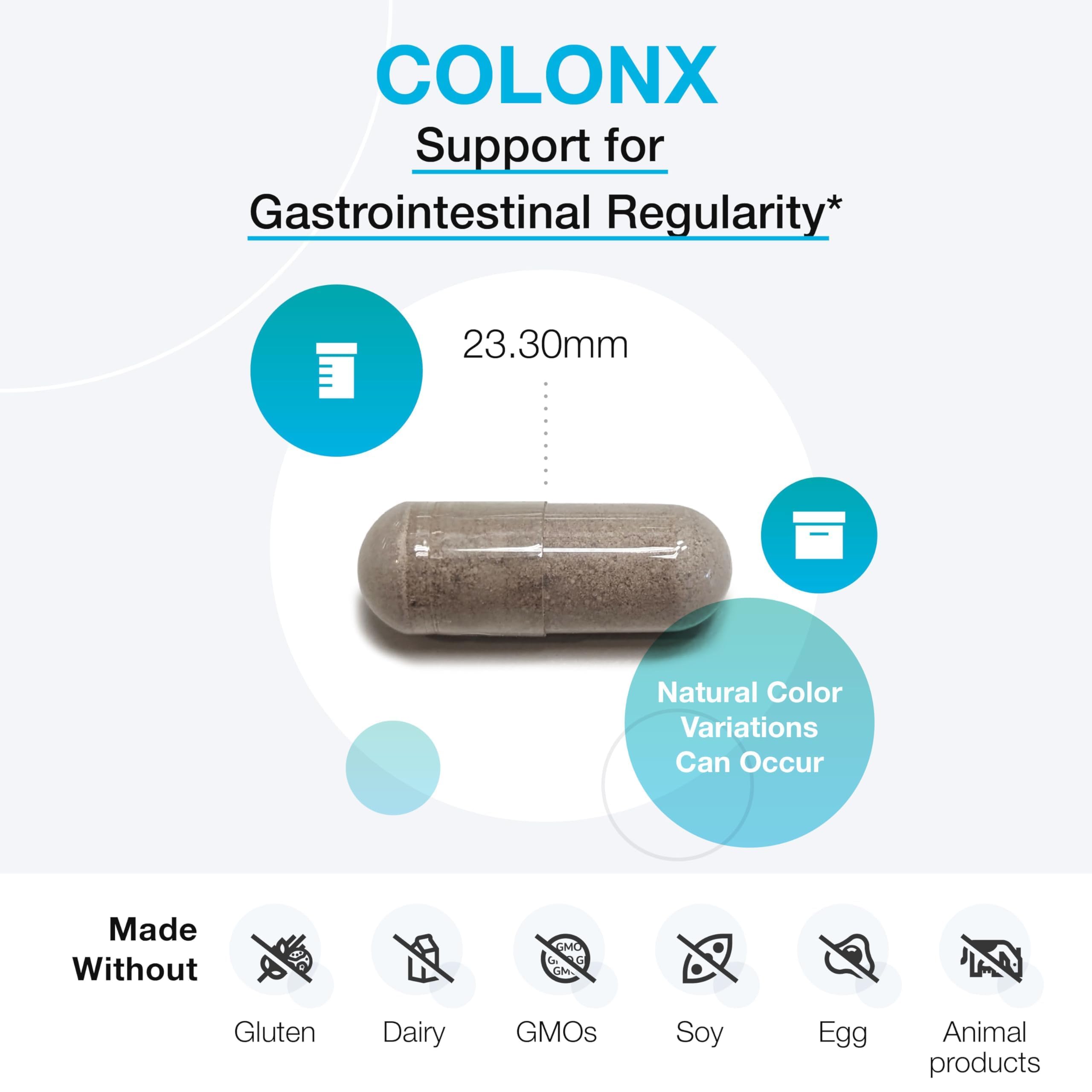XYMOGEN ColonX ingredientes en polvo destacando citrato de magnesio y hierbas