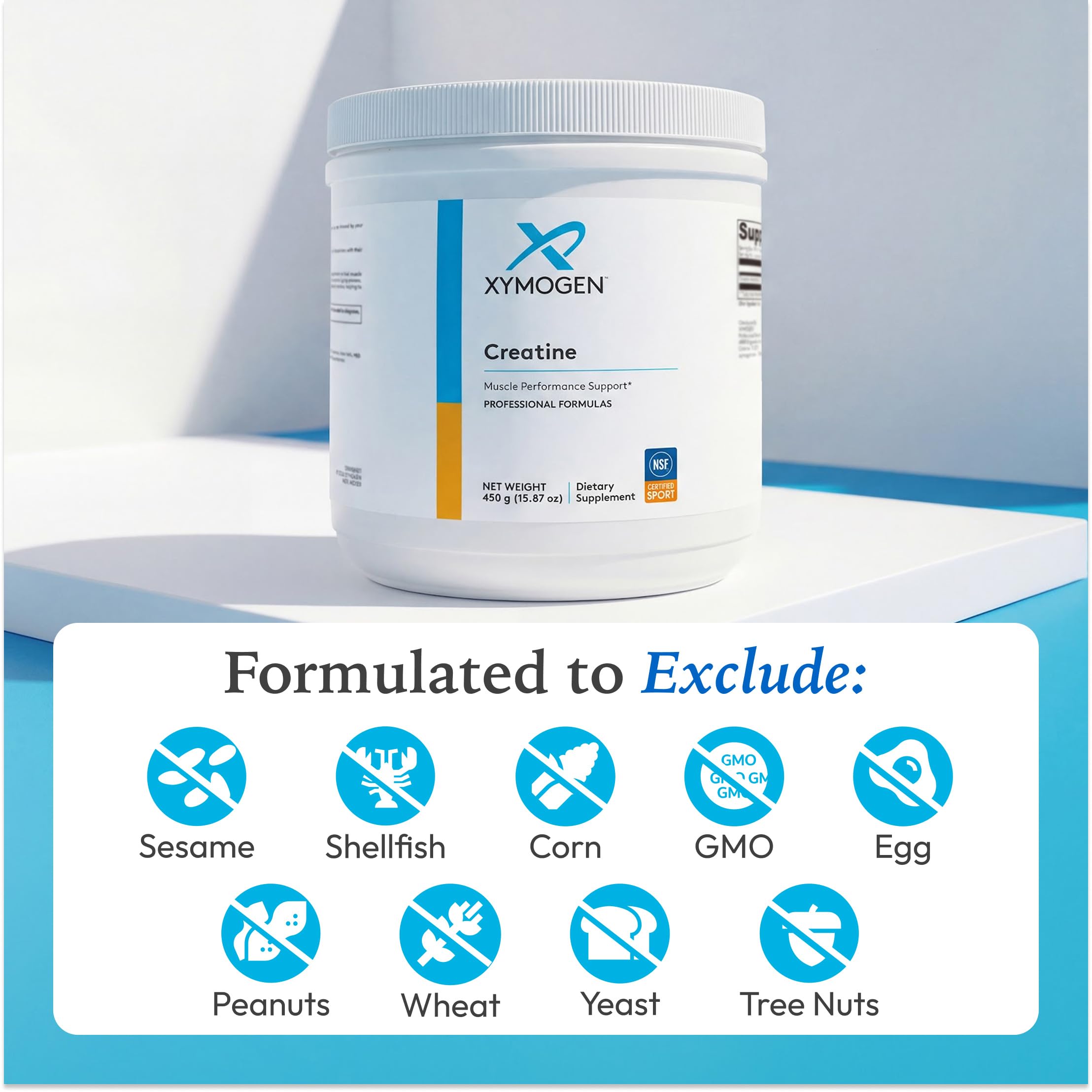 XYMOGEN etiqueta con información nutricional clara y beneficios
