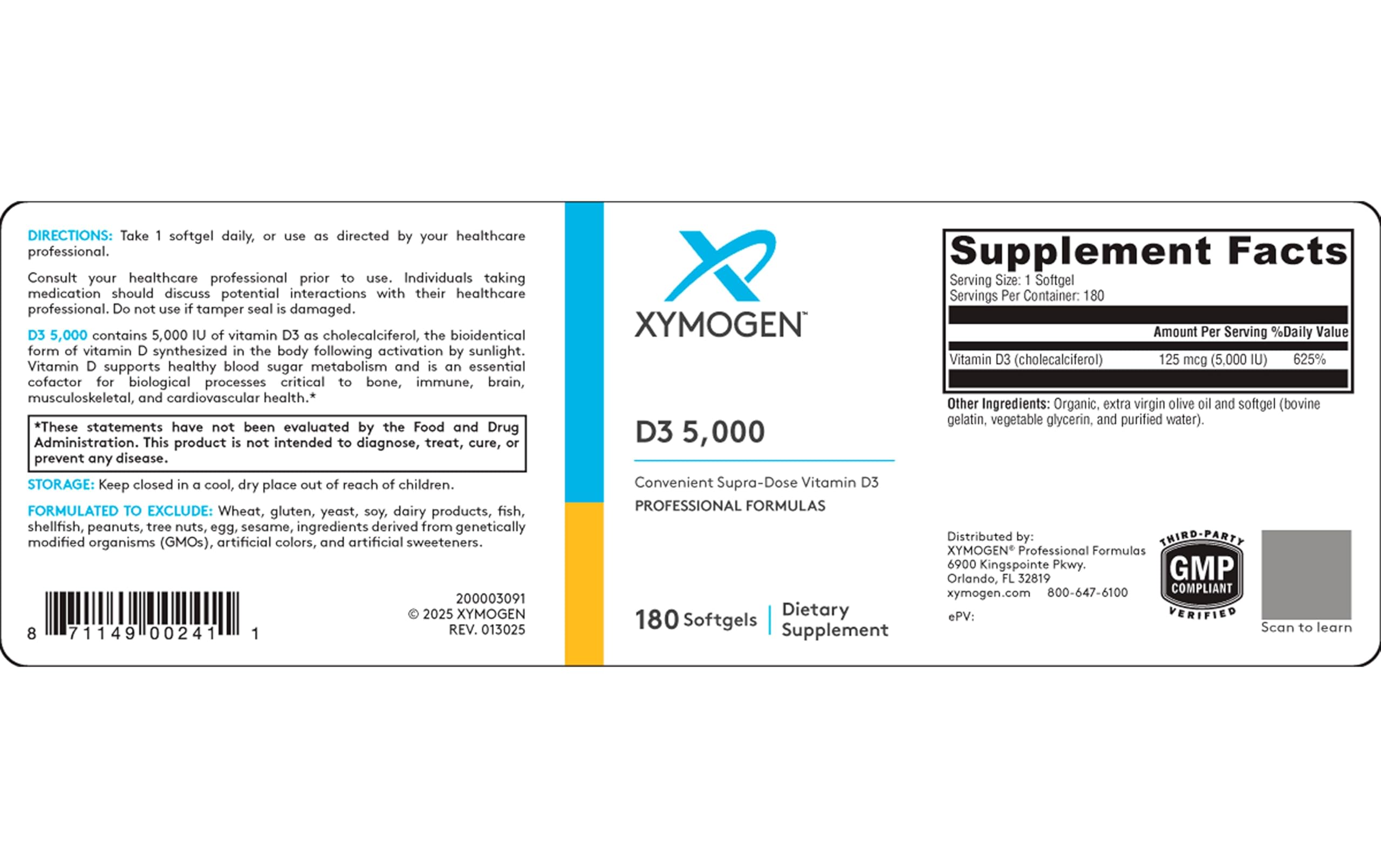 XYMOGEN softgel en mano mostrando tamaño y dosis práctica