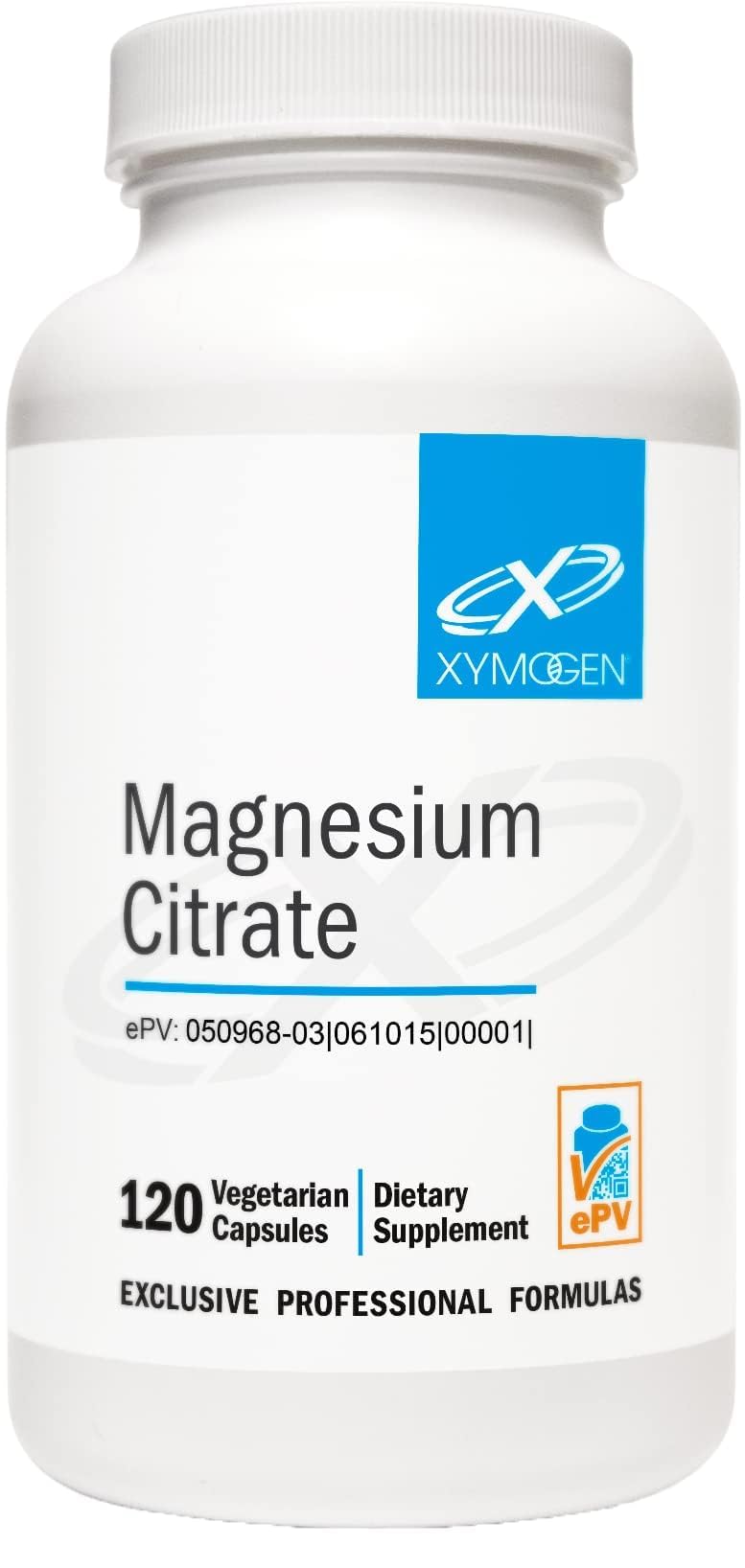 XYMOGEN envase frontal mostrando 120 cápsulas y beneficios principales