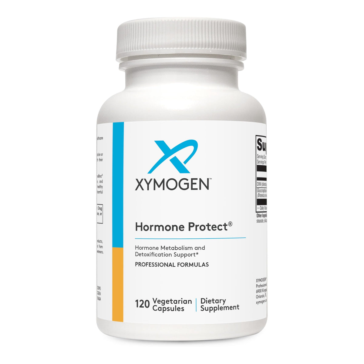 XYMOGEN frasco frontal de Hormone Protect mostrando la marca y presentación