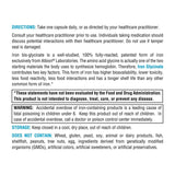 XYMOGEN etiqueta de ingredientes del Iron Glycinate indicando fórmula libre de alérgenos