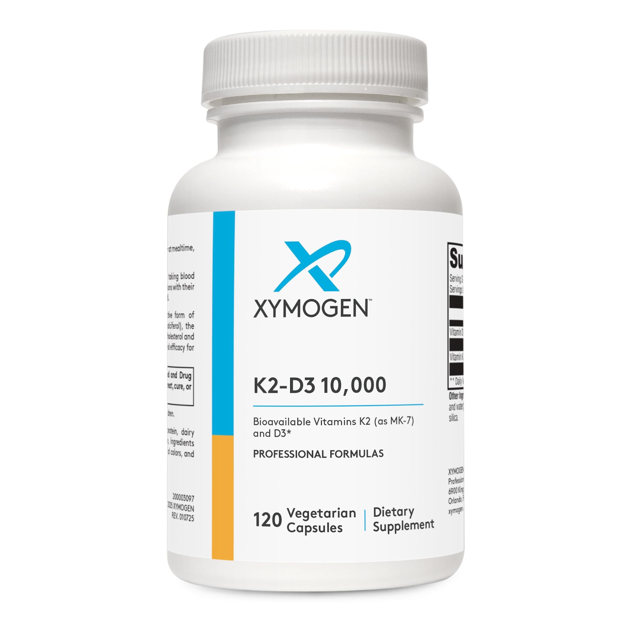 XYMOGEN envase frontal mostrando 120 cápsulas y beneficios