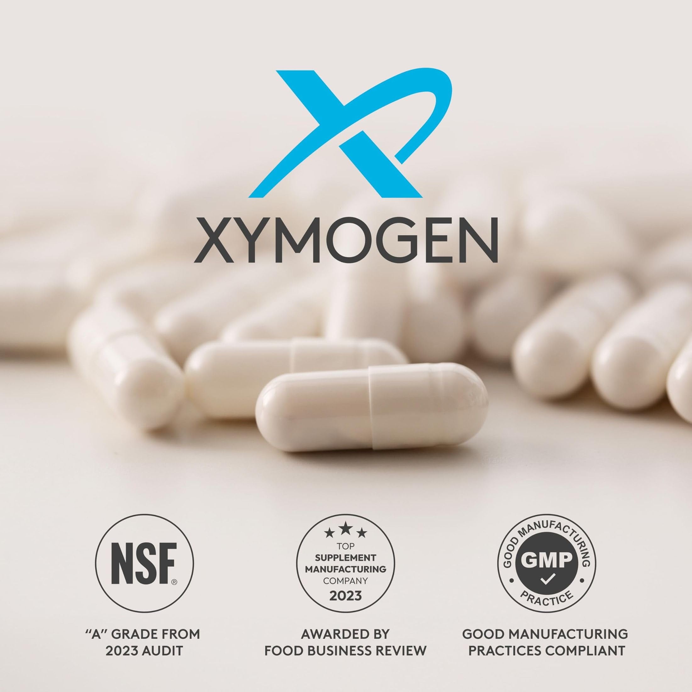 XYMOGEN comparación de tamaño con monedas para referencia