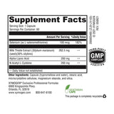 XYMOGEN etiqueta en detalle destacando ingredientes clave y beneficios