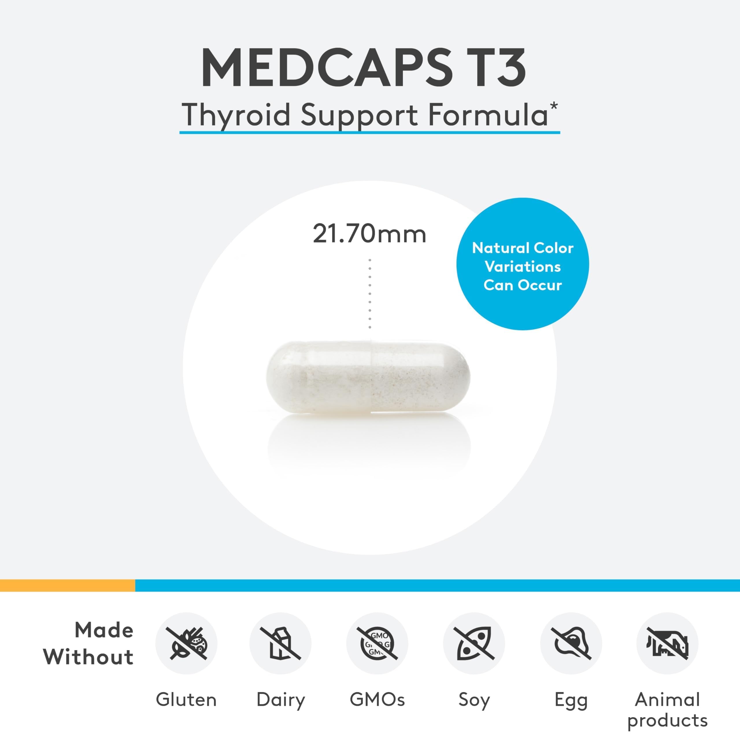 XYMOGEN cápsulas MedCaps T3 en mano, fácil ingestión y formato vegetariano