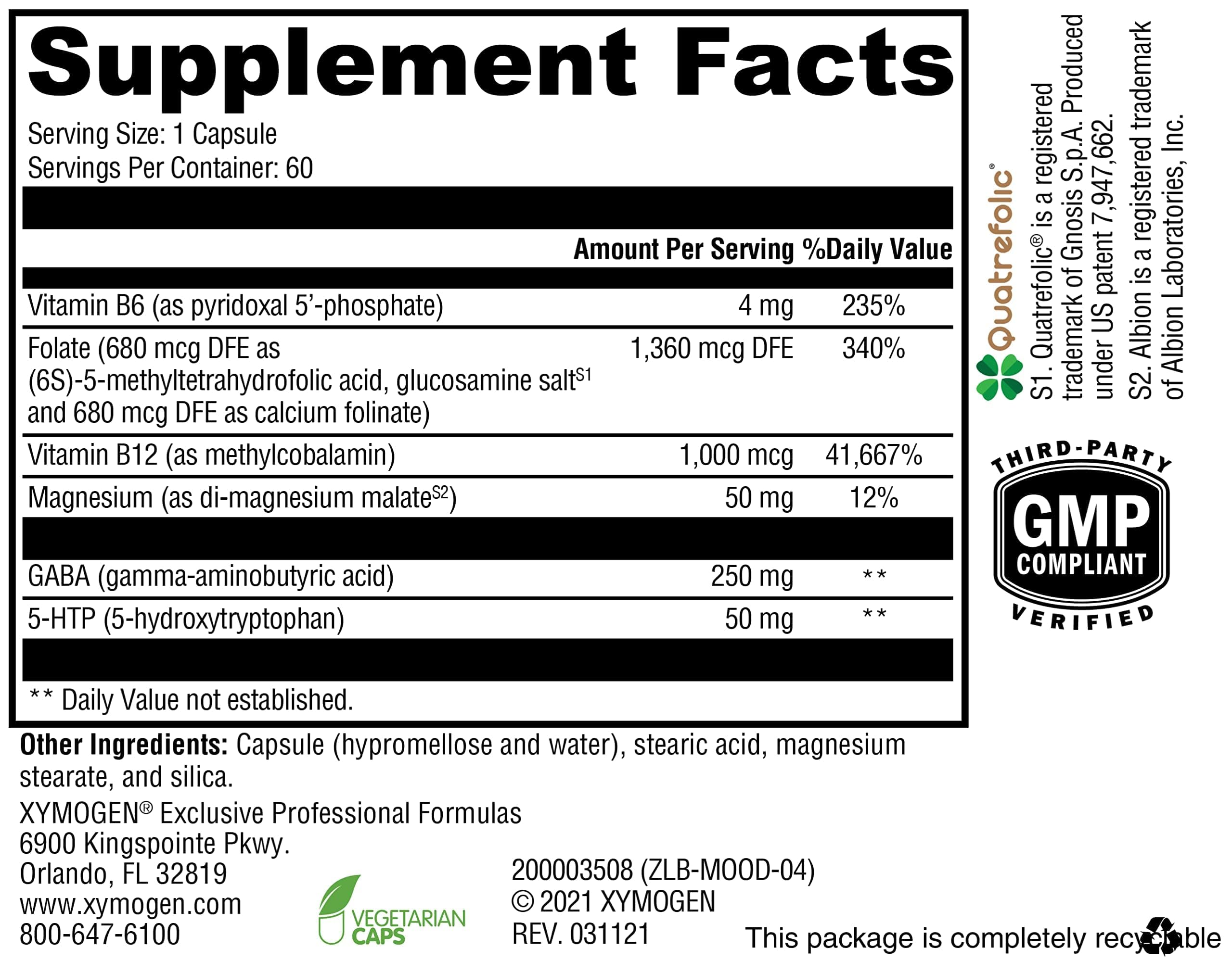 XYMOGEN mood food cápsula detalle, fácil de tomar y precisa
