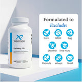 XYMOGEN etiqueta nutricional legible que destaca fórmulas libres de alérgenos