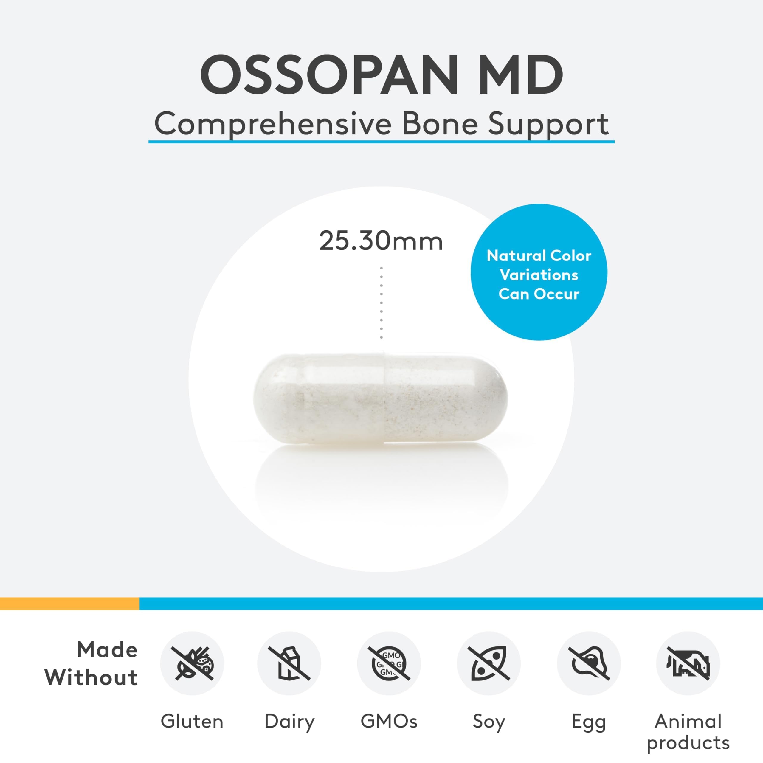 XYMOGEN Ossopan MD etiqueta nutricional con ingredientes clave visibles