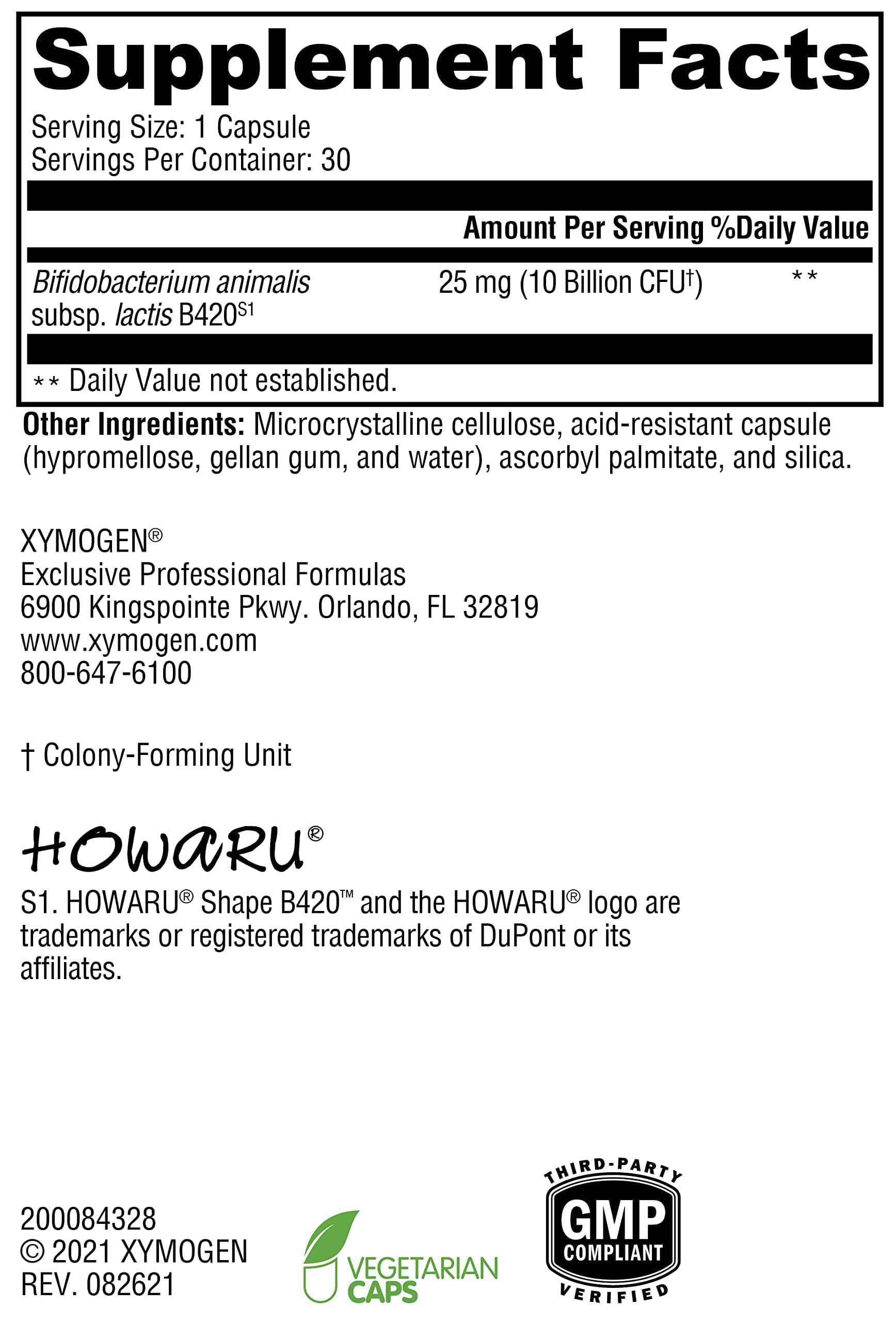 XYMOGEN cápsula ProbioMax Lean primer plano, protege viabilidad