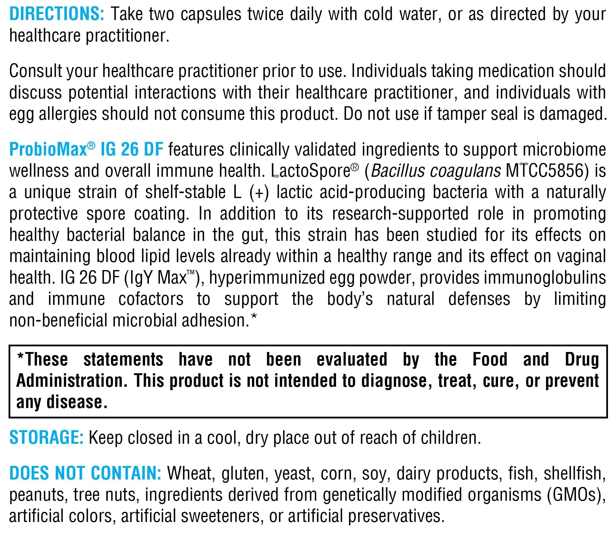 XYMOGEN representación de ingredientes clave IgY Max y Bacillus coagulans