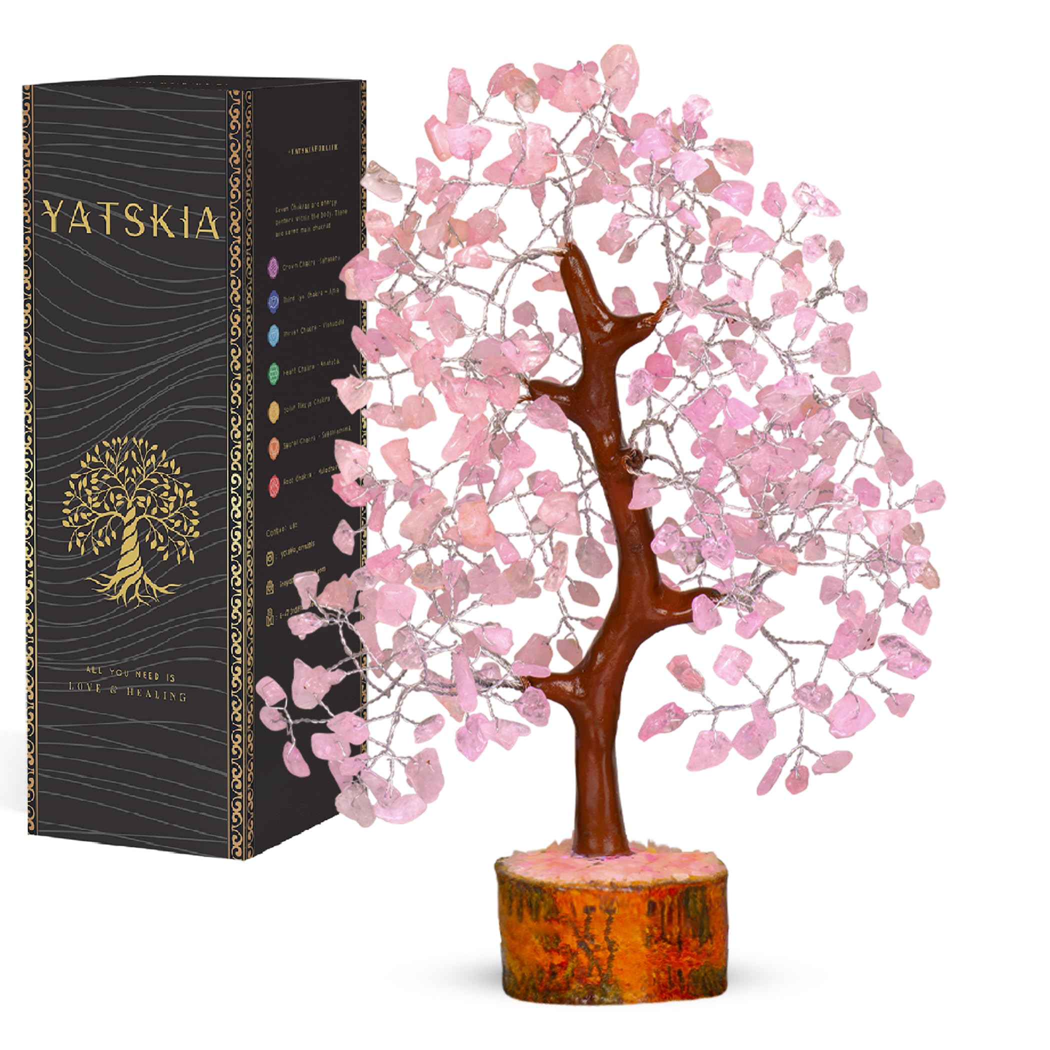 YATSKIA árbol frontal mostrando diseño elegante y calidez decorativa