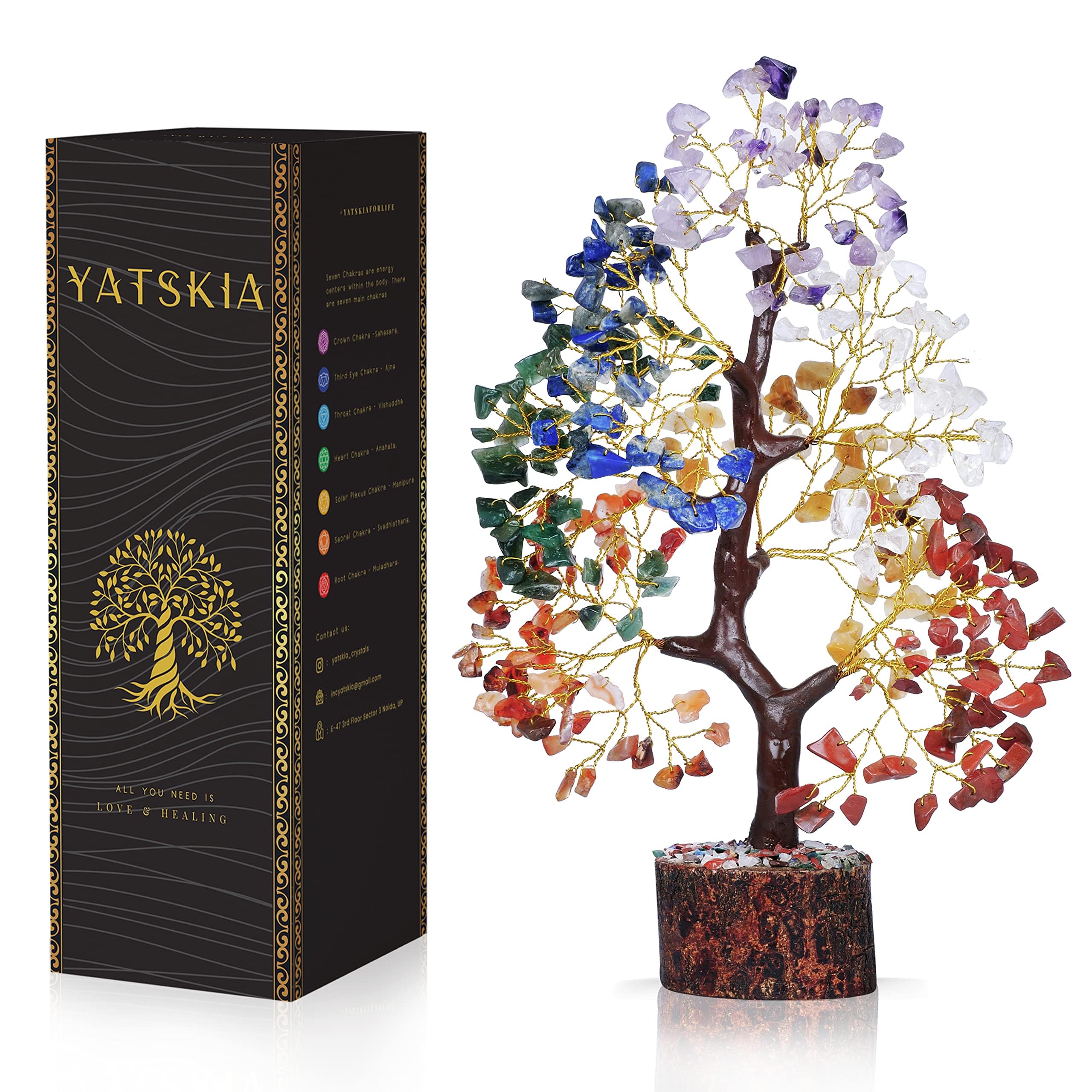YATSKIA árbol de la vida frontal muestra colores y tamaño, aporta decoración viva