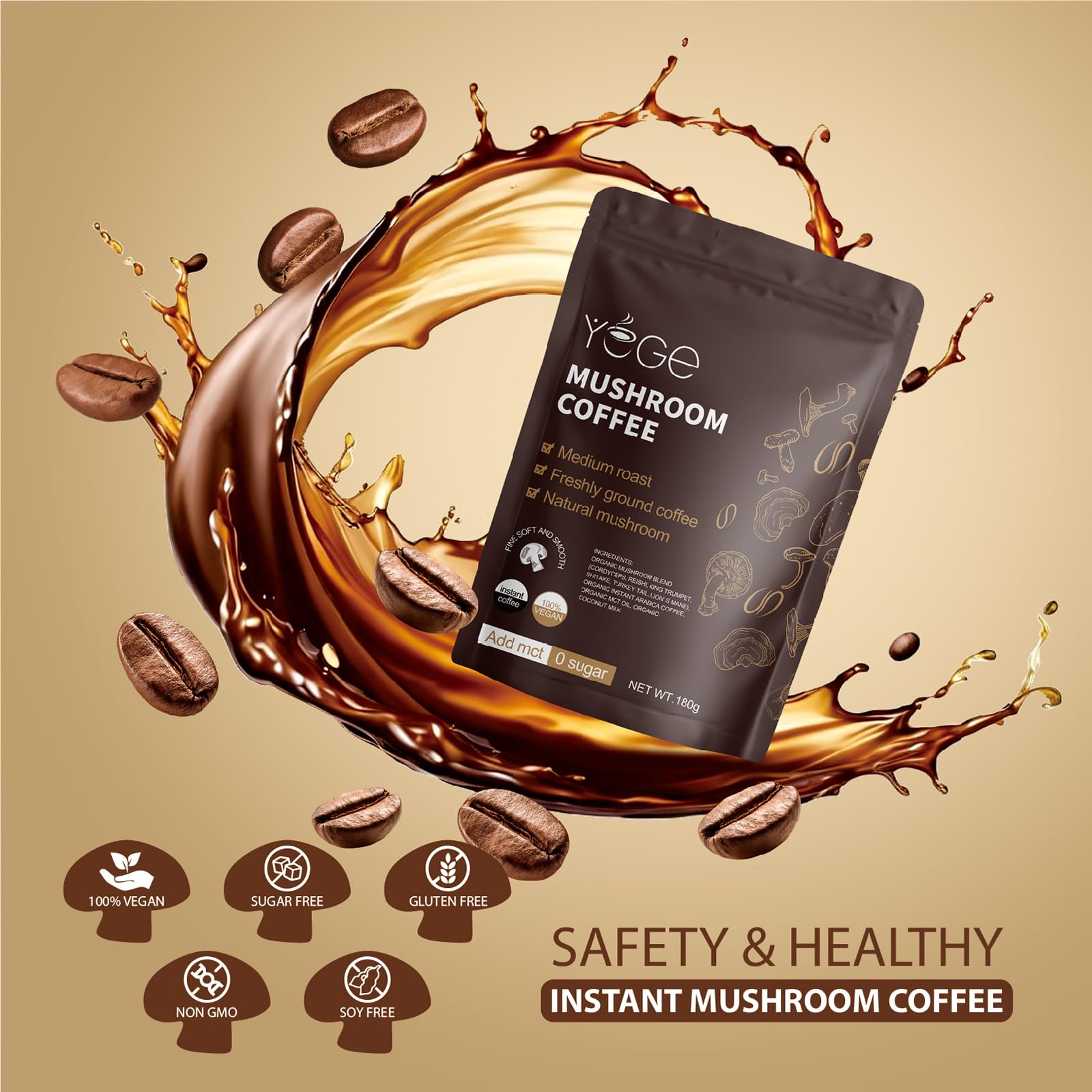 YEGE bebida mezclada con leche vegetal para textura suave