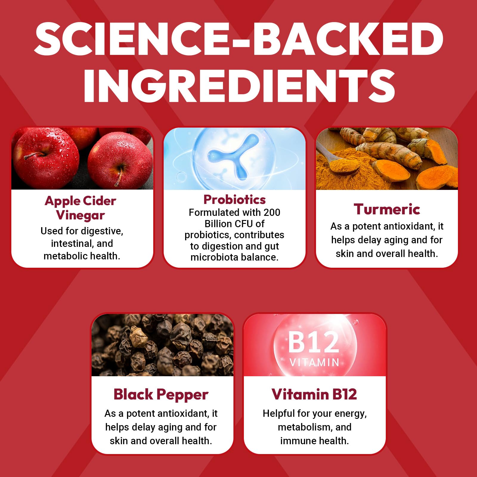 YEKBYOE ingredientes clave sobre mesa: vinagre con la madre y MCT