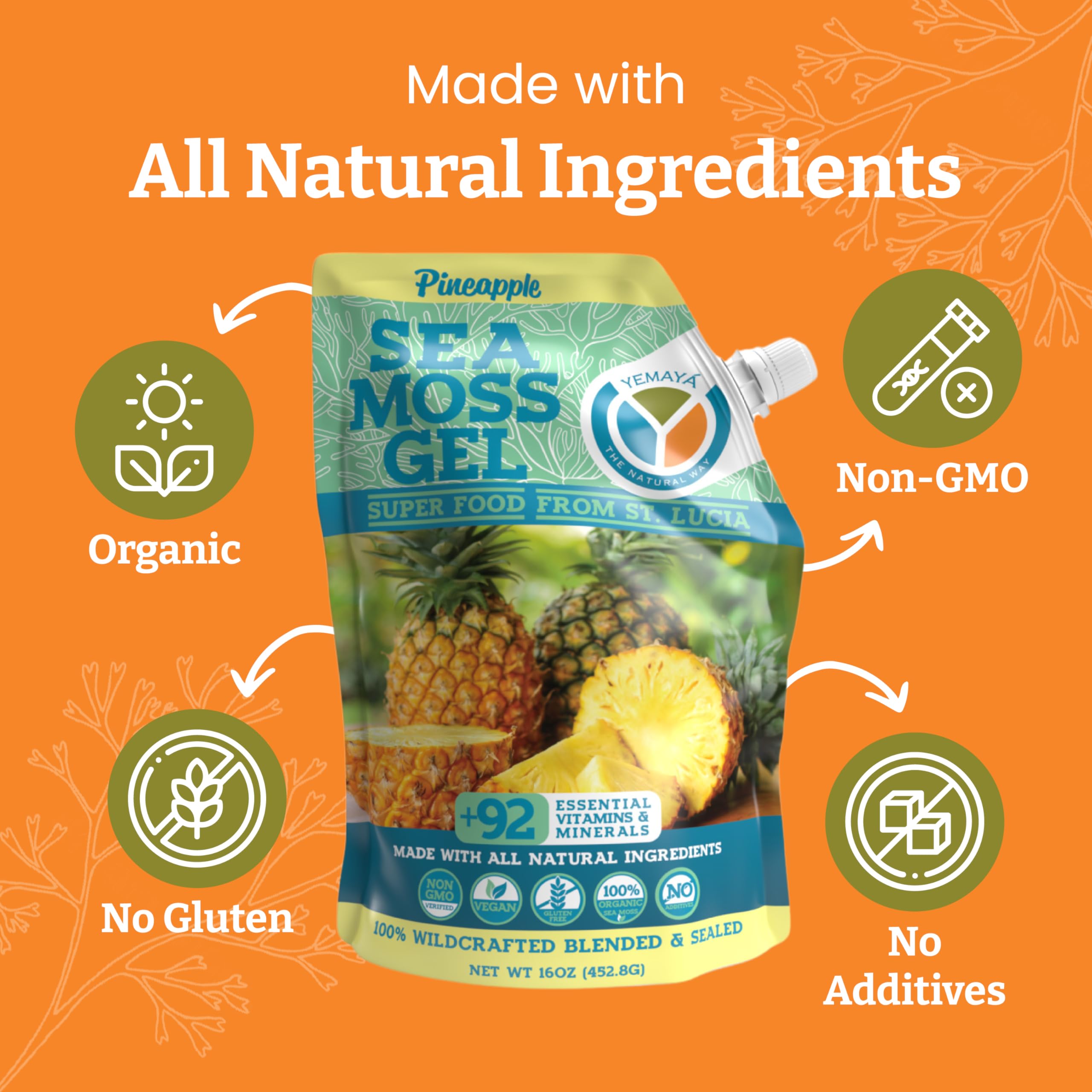 YEMAYA gel mezclado en batido verde aportando sabor y cremosidad