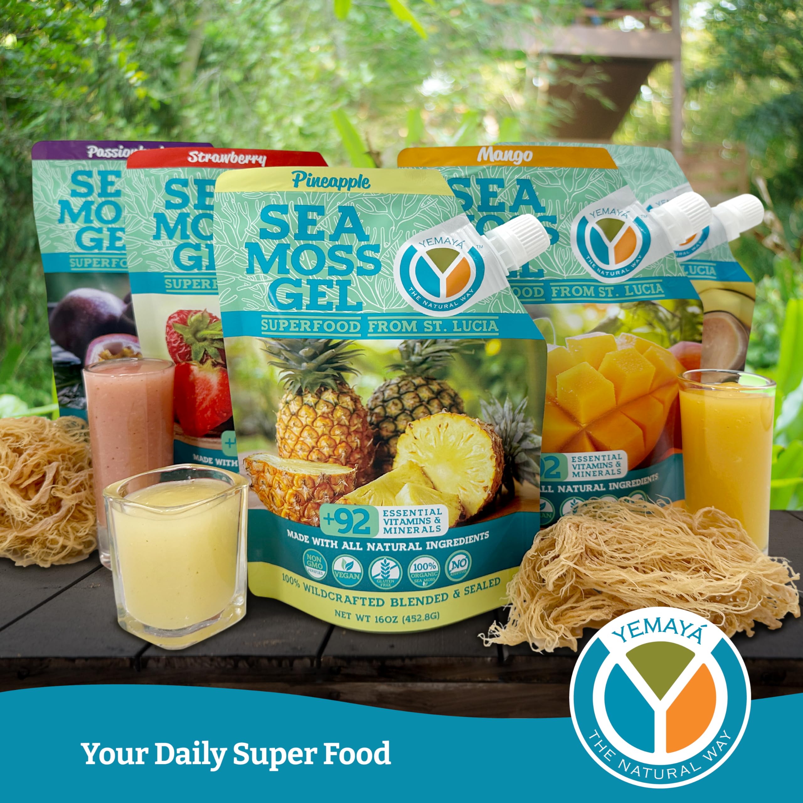 YEMAYA etiqueta del producto con detalles de ingredientes y certificaciones
