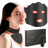 Yenjuty máscara frontal mostrando LEDs y ajuste cómodo para piel