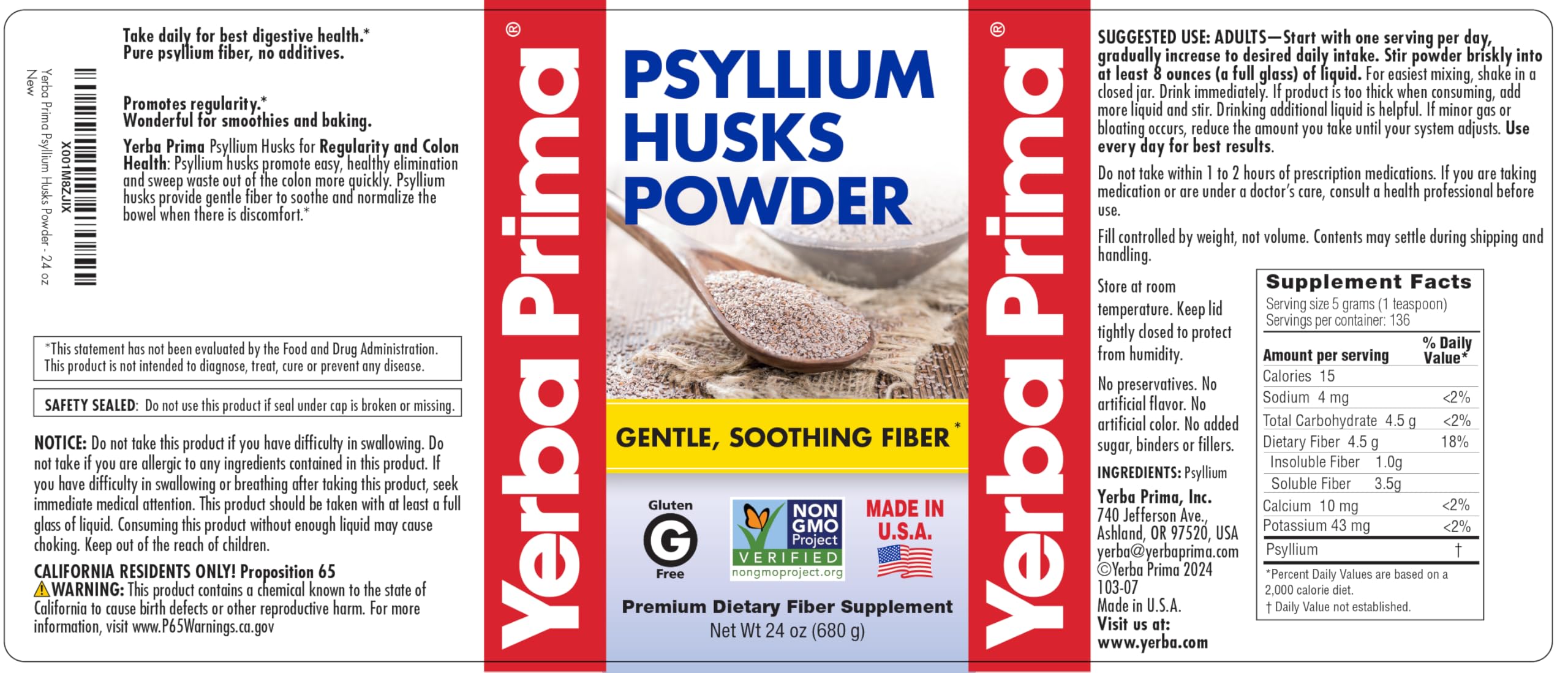 Yerba Prima incorporado en masa de pan, mejora textura y fibra