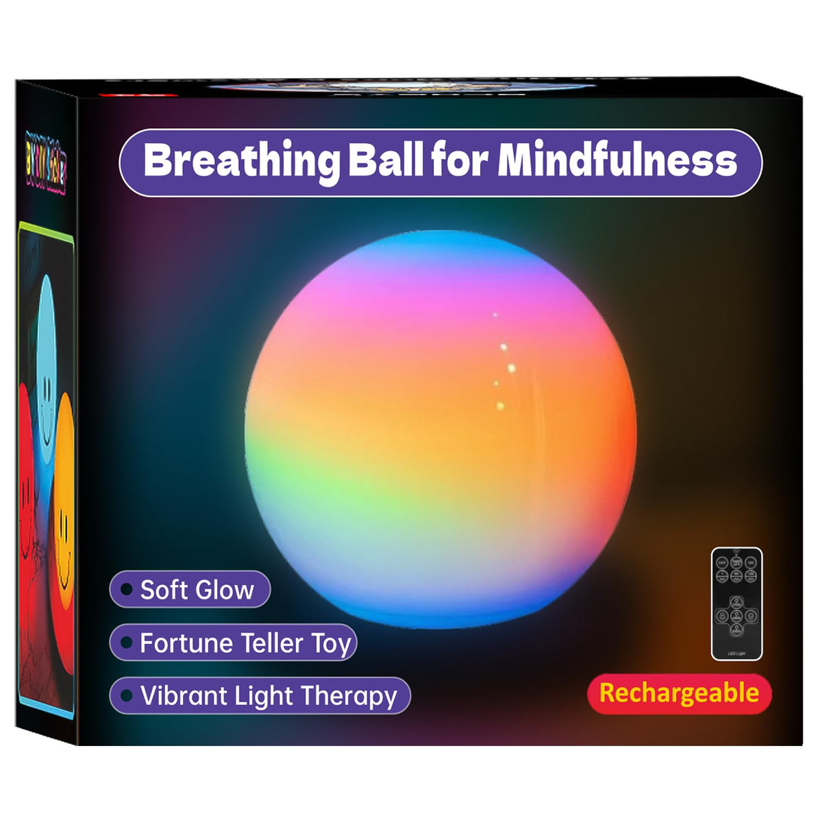 YESIE Breathing Ball frontal mostrando luz y forma, relajación inmediata